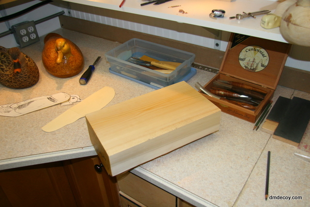 Cutting out a decoy blank