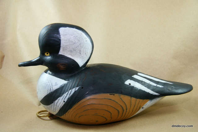 Finished antique-style hooded merganser