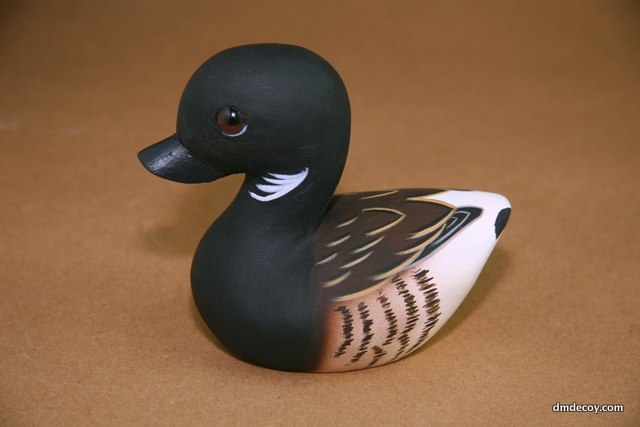 Miniature black brant decoy
